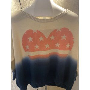 American Eagle Outfitters Women Pink Heart Pullover Sweater Size XL